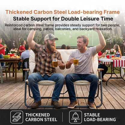 2-Person Padded Camping Loveseat – Foldable Outdoor Chair | Traverseon