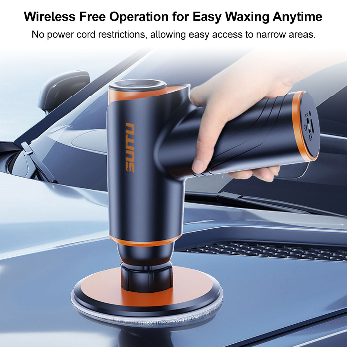 Car Polisher Cordless – 1800RPM, 45Min Runtime Dual-Use for Car & Home | Traverseon