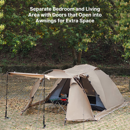 All-Season Family Hot Camping Tent with Stove Jack