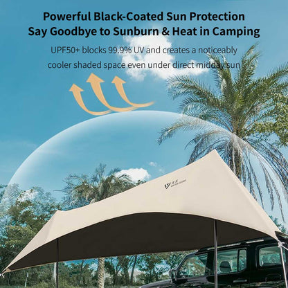 Car Side Awning – UPF50+ Waterproof Suction Mount Shade for SUV RV | Traverseon