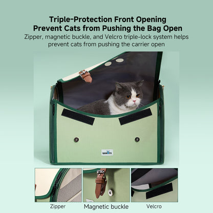 3-Way Anti-Escape Pet Carrier Backpack – Foldable Breathable Travel Bag for Cats & Small Dogs | Traverseon