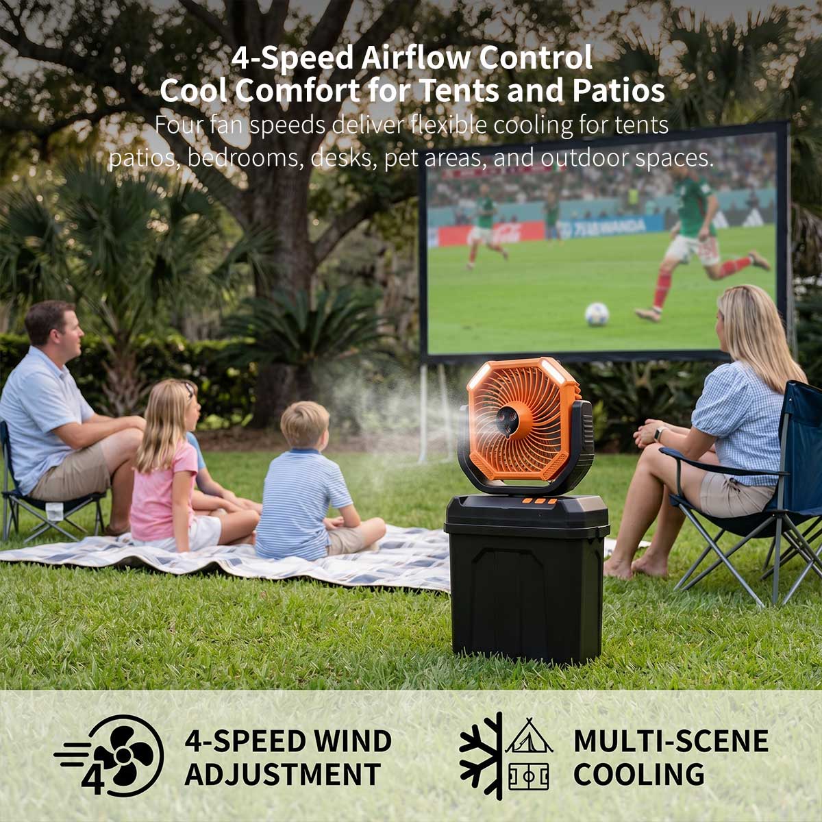 Misting Camping Fan – 40000mAh LED Fan & Power Bank | Traverseon