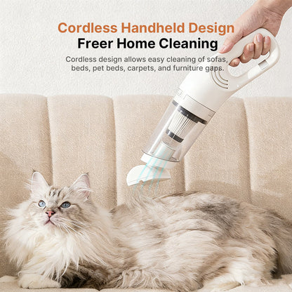 Cordless Handheld Pet Hair Vacuum – 4000Pa Strong Suction Cleaner with 4 Attachments | Traverseon