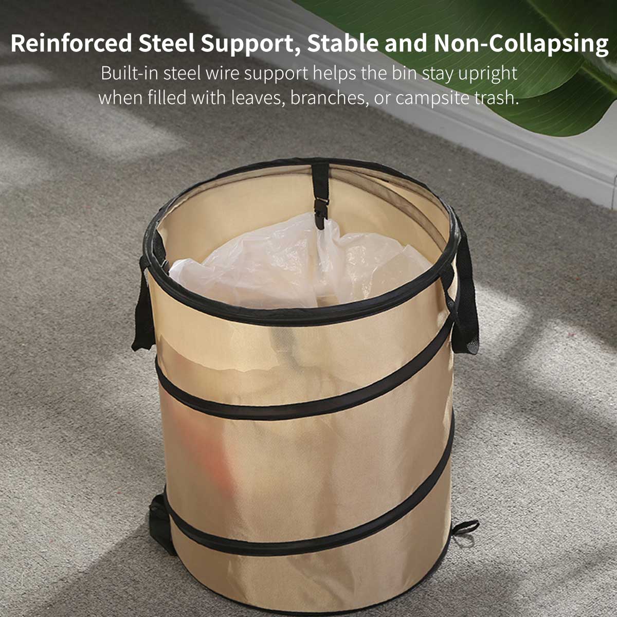Collapsible Garden Waste Bag – Reusable Yard Leaf Cleanup Bin | Traverseon