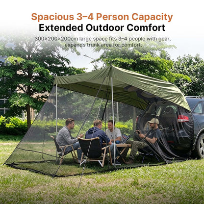 SUV Trunk Canopy Tent – Mosquito Net Sunshade Waterproof Car Shelter | Traverseon