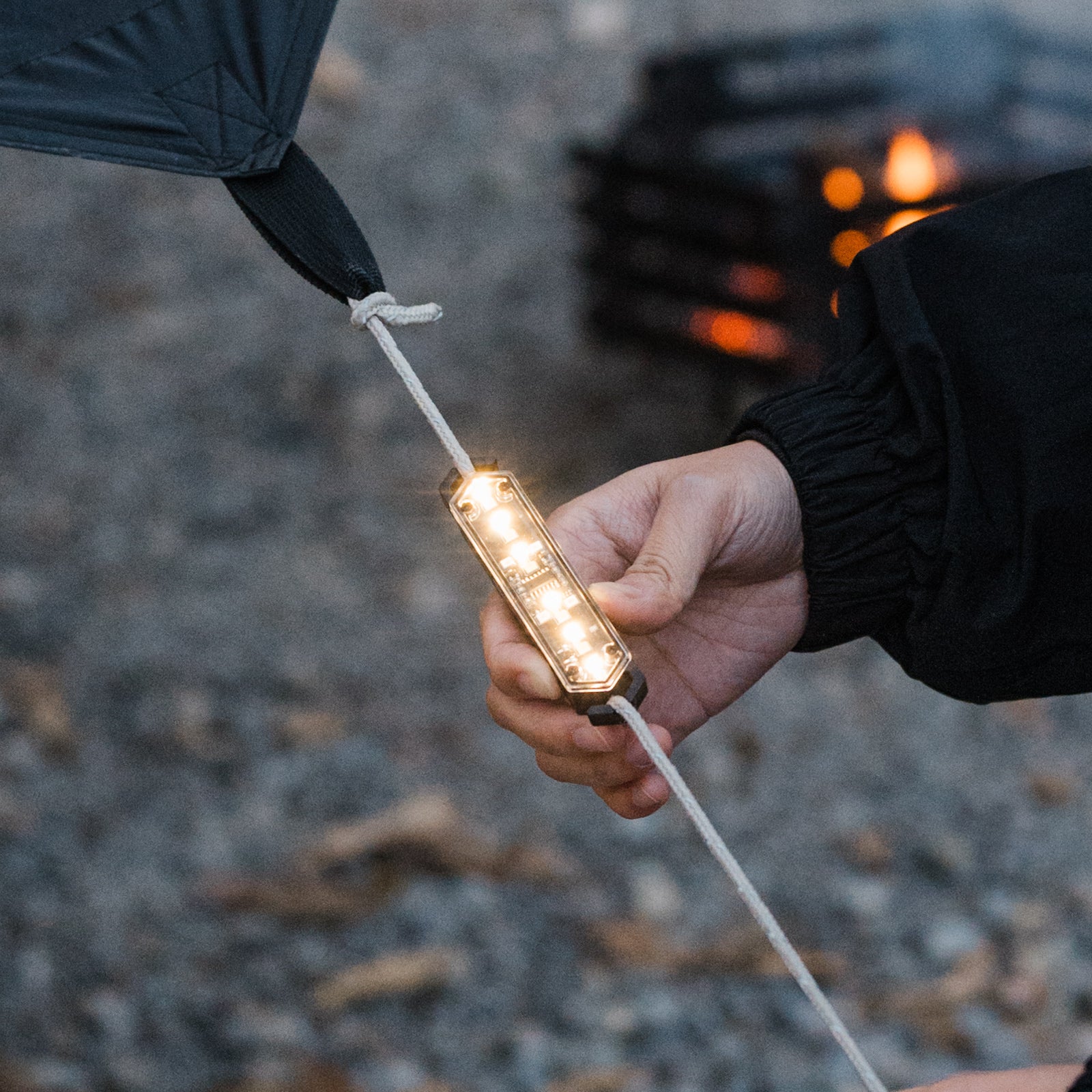 8-Piece Camping Rope Light Set with Buckles, Type-C Rechargeable, Stepless Dimming | Traverseon
