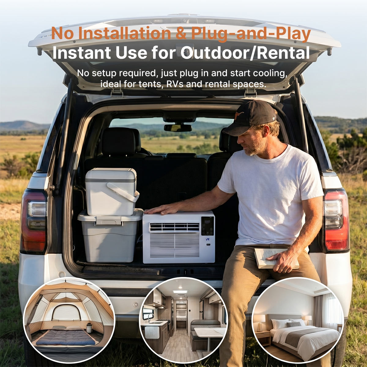 Portable Camping Air Conditioner – 2000BTU Plug-in Mini AC for Tent RV | Traverseon