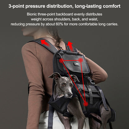 Dog Backpack Carrier – Bionic Breathable Adjustable for Hiking Walking Travel | Traverseon