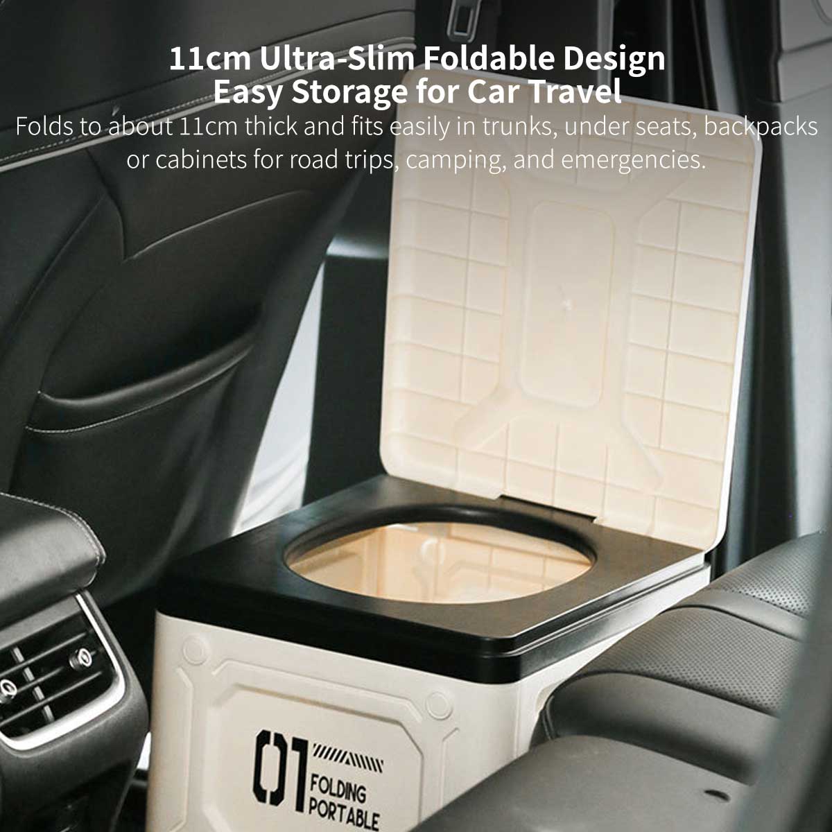Portable Camping Toilet – Foldable Emergency Toilet with Gel Bags | Traverseon
