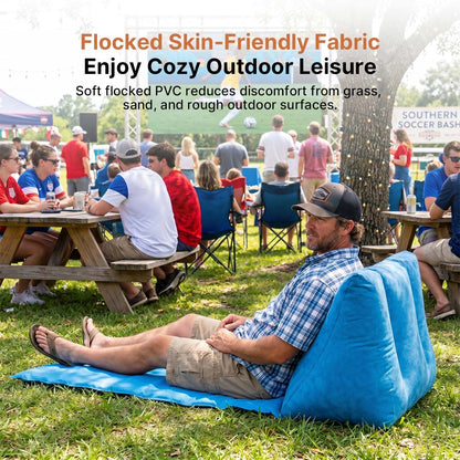 Flocked Inflatable Triangle Lounger – Portable Camping Backrest | Traverseon