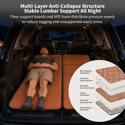 SUV Camping Mattress 74 × 50.8 in – Foldable Non-Inflatable Car Bed | Traverseon