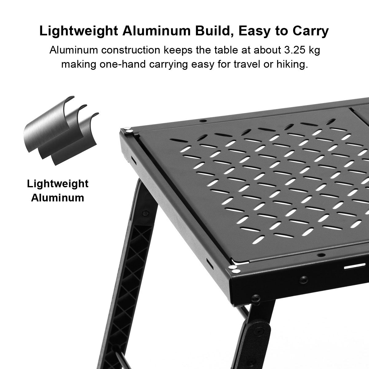 Lightweight IGT-Compatible Aluminum Camping Table, Foldable & Stove-Ready
