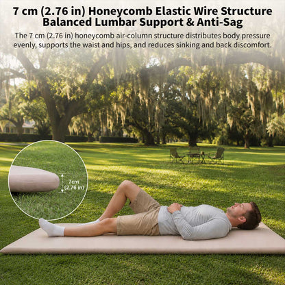 7cm Camping Air Mattress – Waterproof Flocked Air Bed with Pump | Traverseon