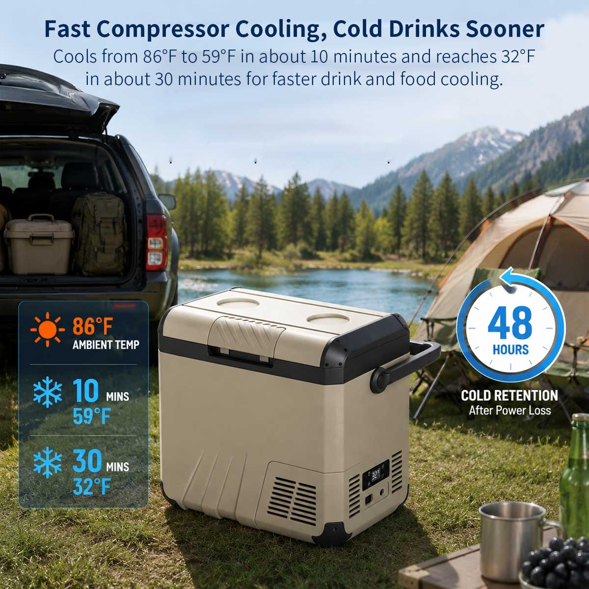 19 Qt Portable Car Refrigerator – AC/DC Car & Home Cooler | Traverseon