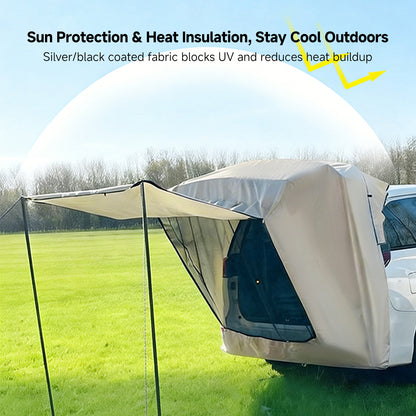 Car Rear SUV Tailgate Tent – Waterproof Sunshade Mosquito Net Shelter | Traverseon