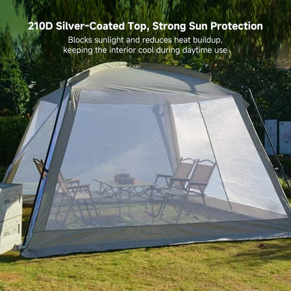 Outdoor Mosquito Net Tent with Sun Shade – 4-8 Person Spacious Canopy for Camping & Backyard | Traverseon