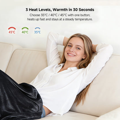 USB Heated Shawl Blanket – 3-Level Rapid Heating, Wearable & Washable for Home Office Camping | Traverseon