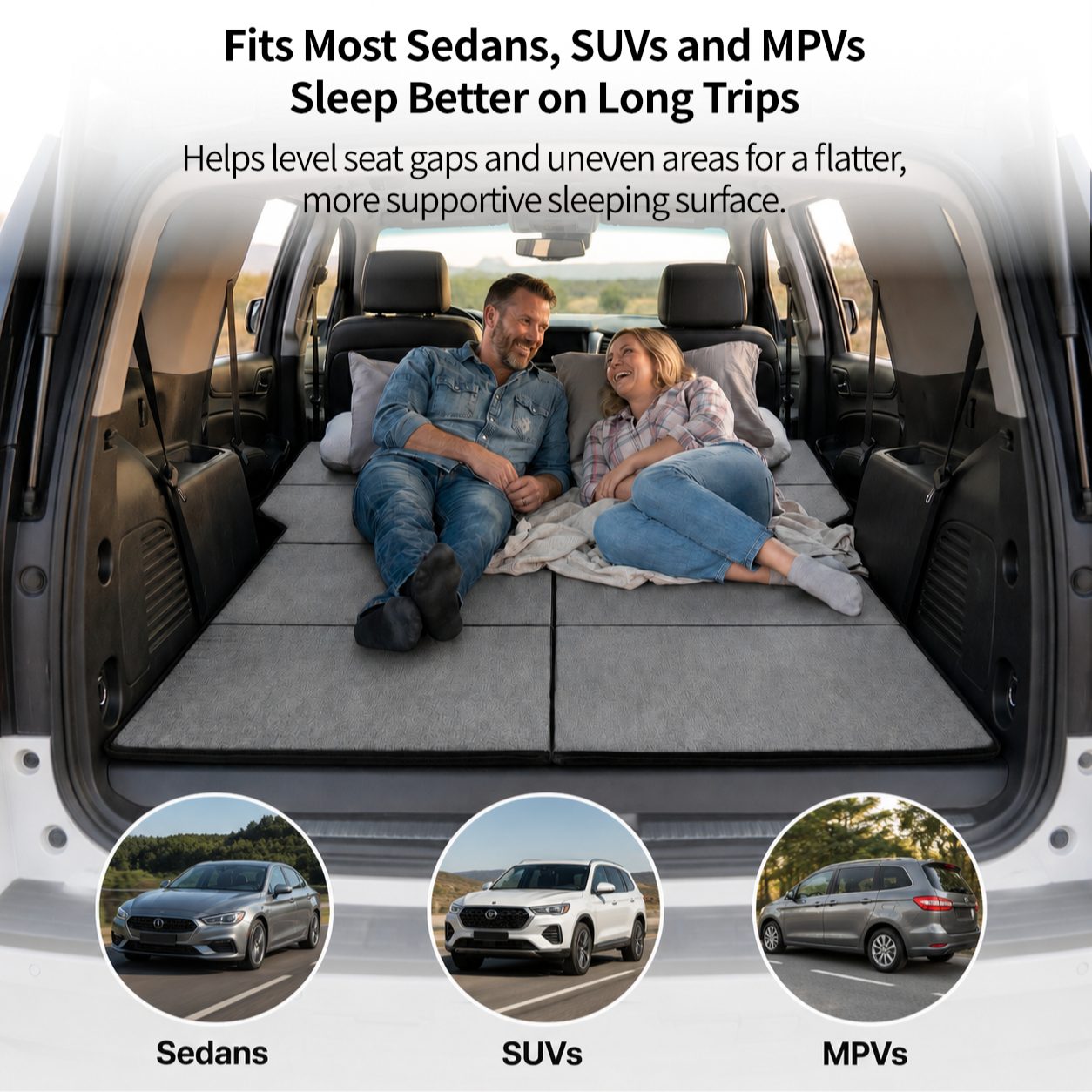 Foldable Adjustable Car Mattress – Portable Travel Bed | Traverseon