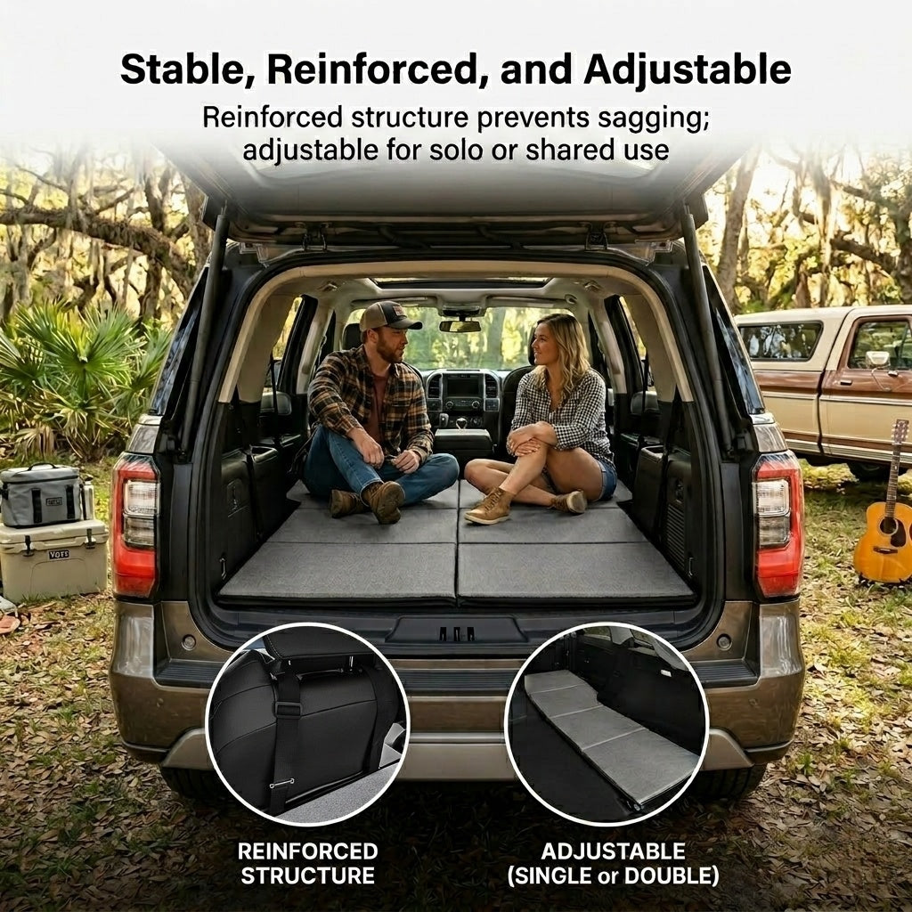 Foldable Adjustable Car Mattress – Portable Travel Bed | Traverseon
