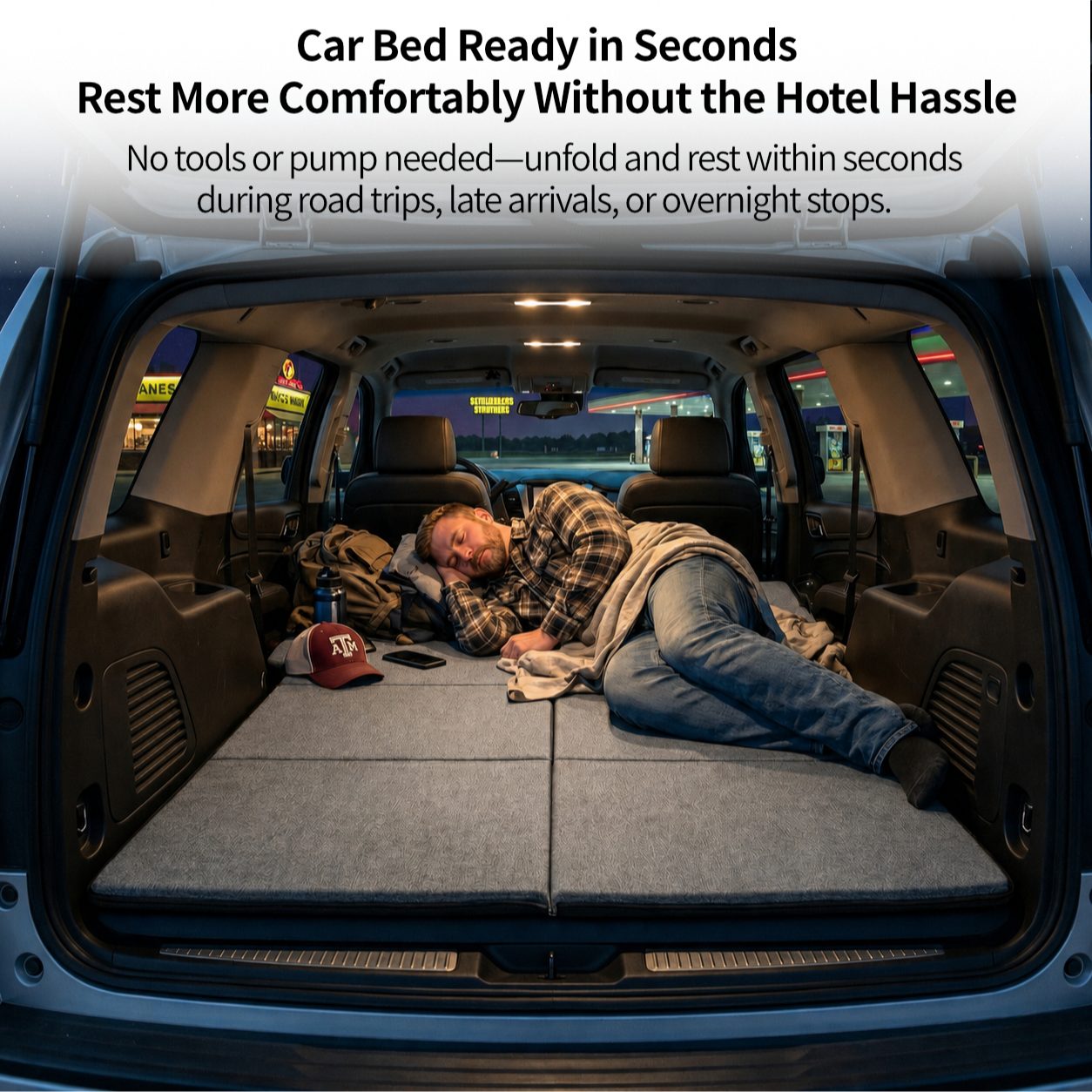 Foldable Adjustable Car Mattress – Portable Travel Bed | Traverseon