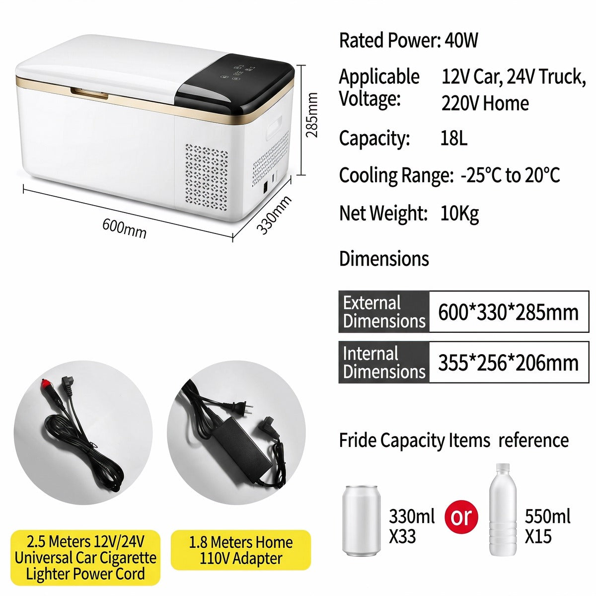 Car & Home Dual-Use Compressor Refrigerator – -20°C Portable Fridge Freezer | Traverseon