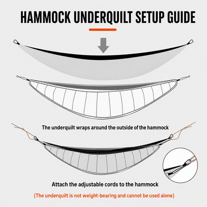 Camping Hammock Underquilt – 41–59°F, 2.76 lb Windproof Quilt | Traverseon