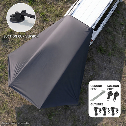 SideMount Dual-Use Car Awning — 2-in-1 Rear & Side Setup, Windproof Stable, All-Weather Portable | Traverseon