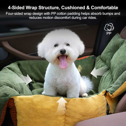 Dog Car Seat 3-in-1 Pet Travel Carrier Washable Safe for Small Medium Pets | Traverseon