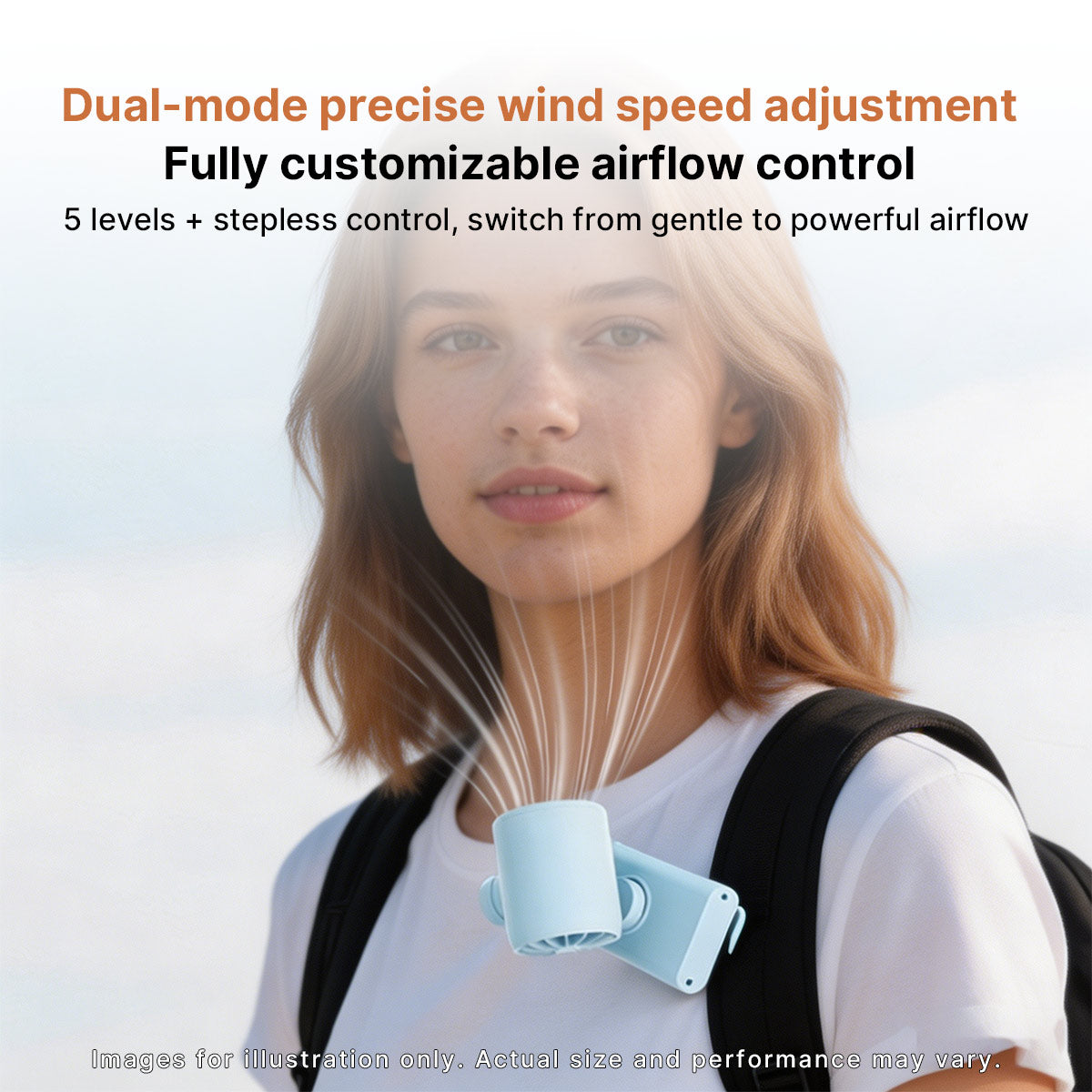 Portable Clip-On Mini Fan – 1200mAh Type-C 5-Speed Stepless Rotatable Quiet Turbo For Outdoor Camping Travel Office | Traverseon
