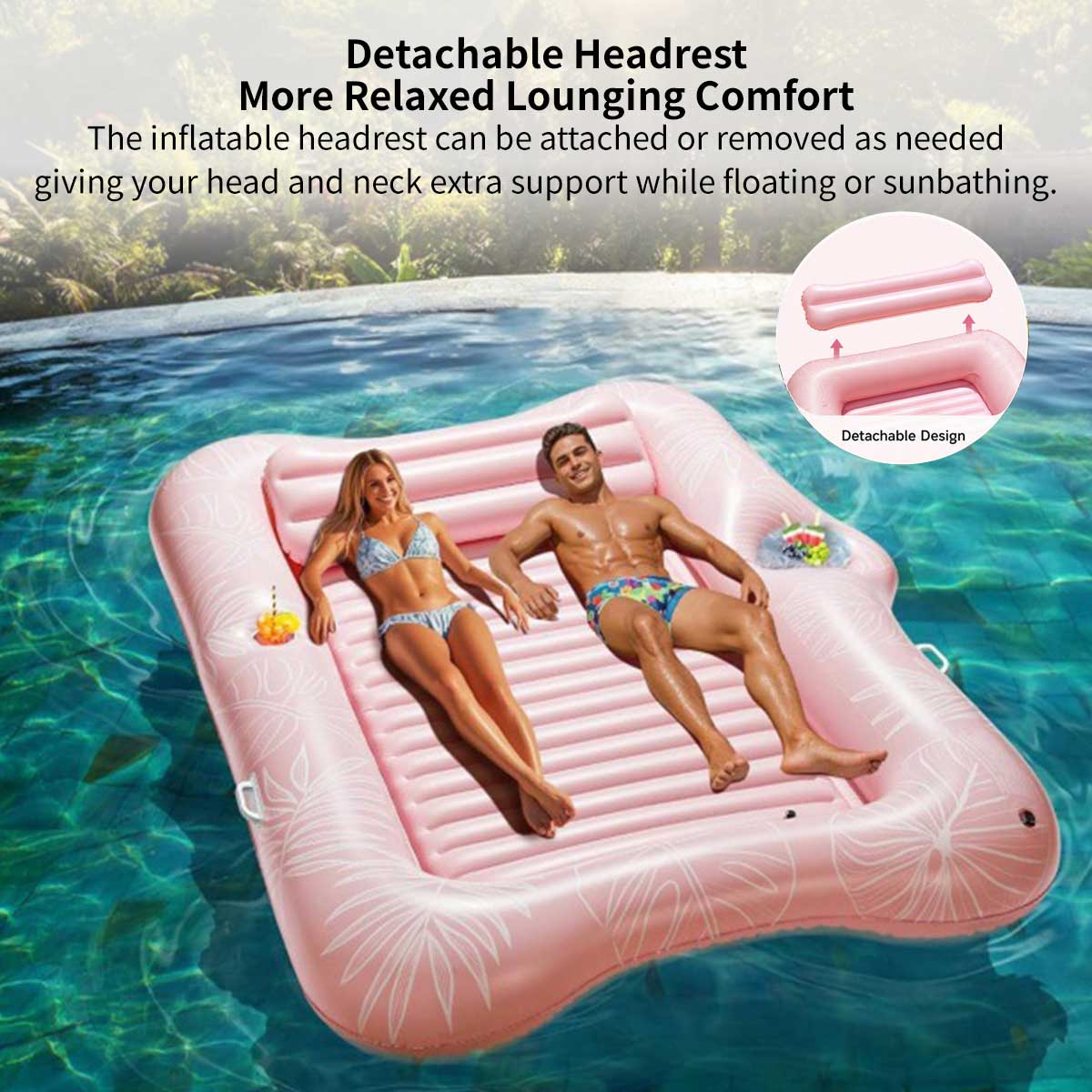 82.7" Inflatable Pool Float with Built-In Cooler – Water Lounger | Traverseon