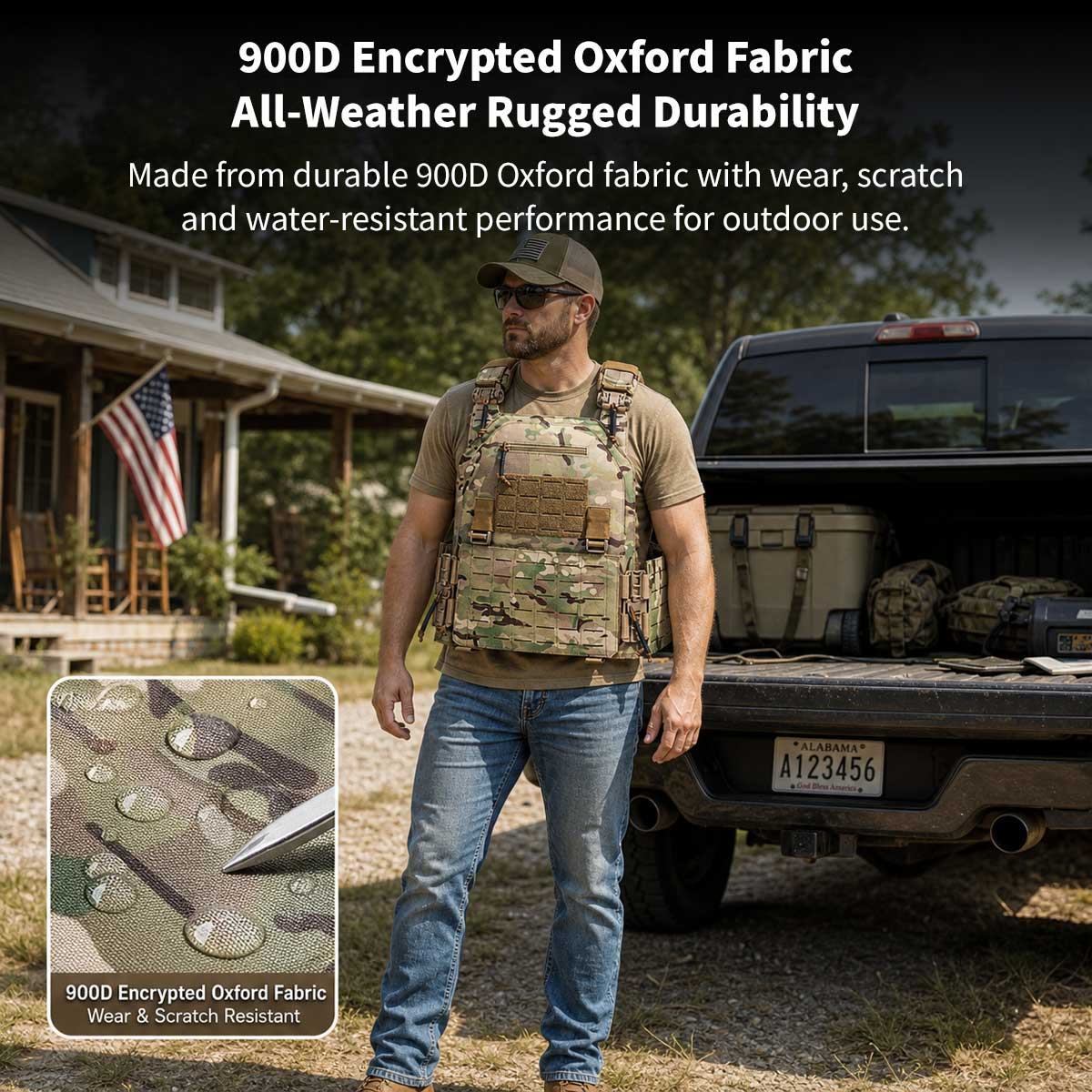 Quick-Release Tactical Vest – 900D Oxford Molle Plate Carrier, 26x33cm | Traverseon