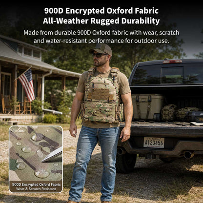 Quick-Release Tactical Vest – 900D Oxford Molle Plate Carrier, 26x33cm | Traverseon