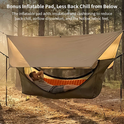 Anti-Mosquito Camping Hammock – 440 lb, 3000 mm Rain Tarp | Traverseon