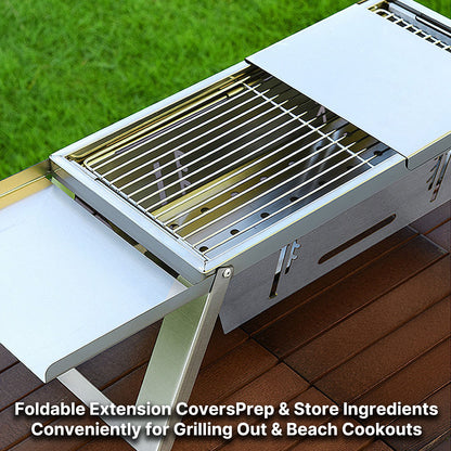 Portable Charcoal BBQ – 2cm Ultra-Thin Foldable for 3-6 People | Traverseon