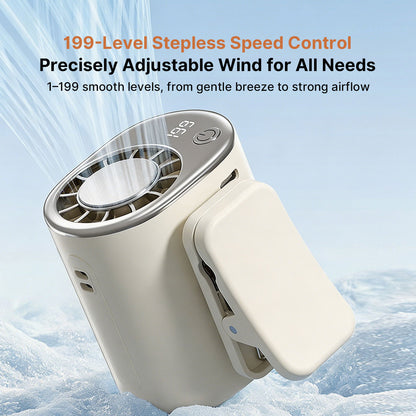 Portable TEC Cooling Fan – 2000mAh 199Stepless Strong Wind Outdoor Jobsite Waist Wear | Traverseon
