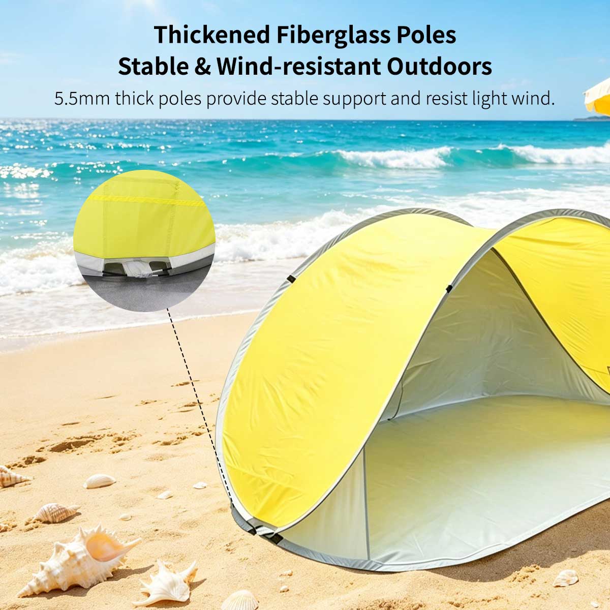 Pop-Up Beach Tent – Instant Setup UV Protection Sun Shelter | Traverseon