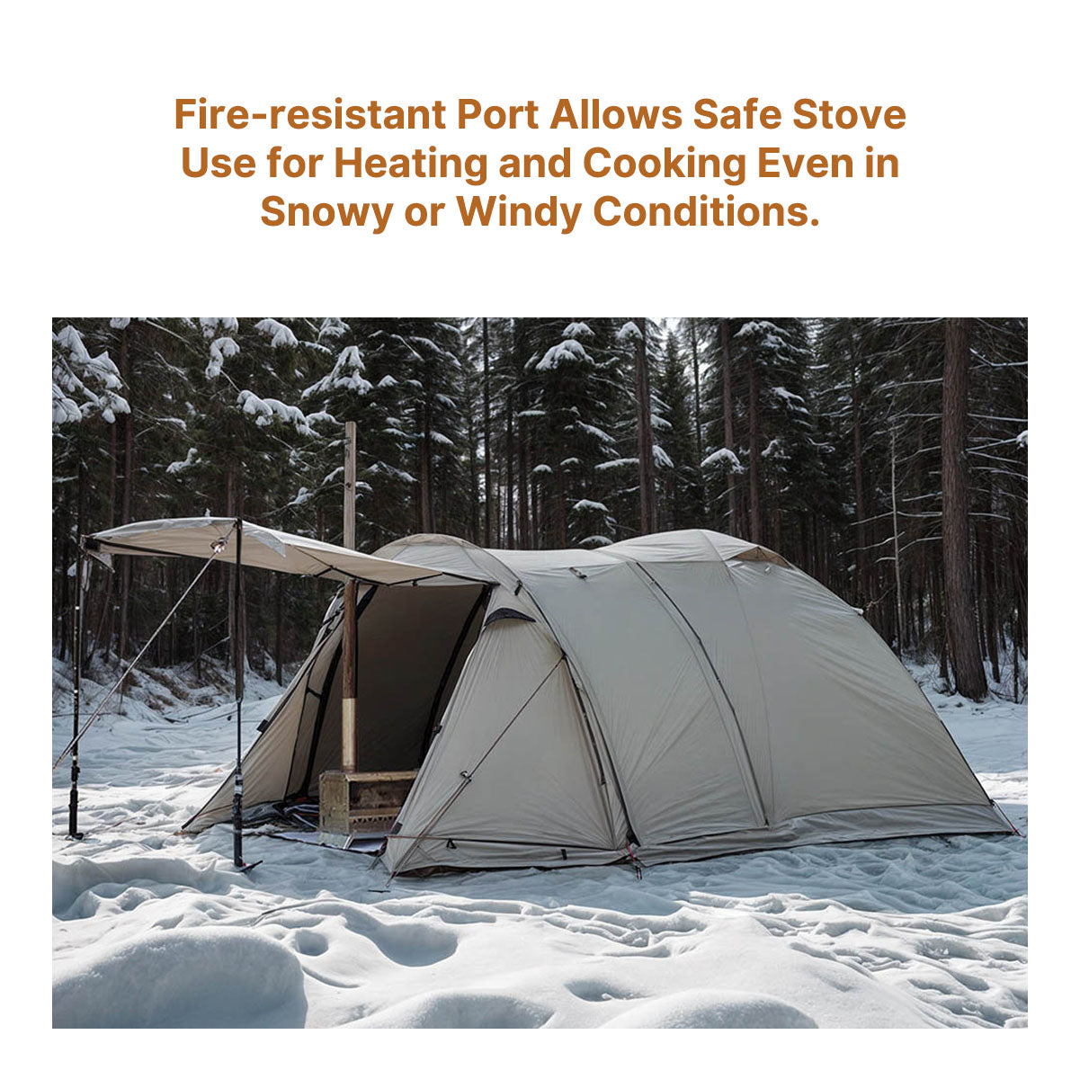 All-Season Family Hot Camping Tent with Stove Jack