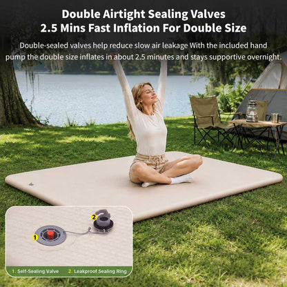 7cm Camping Air Mattress – Waterproof Flocked Air Bed with Pump | Traverseon