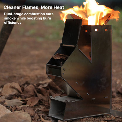 Portable Rocket Stove – Detachable Wood-Burning for Camping | Traverseon