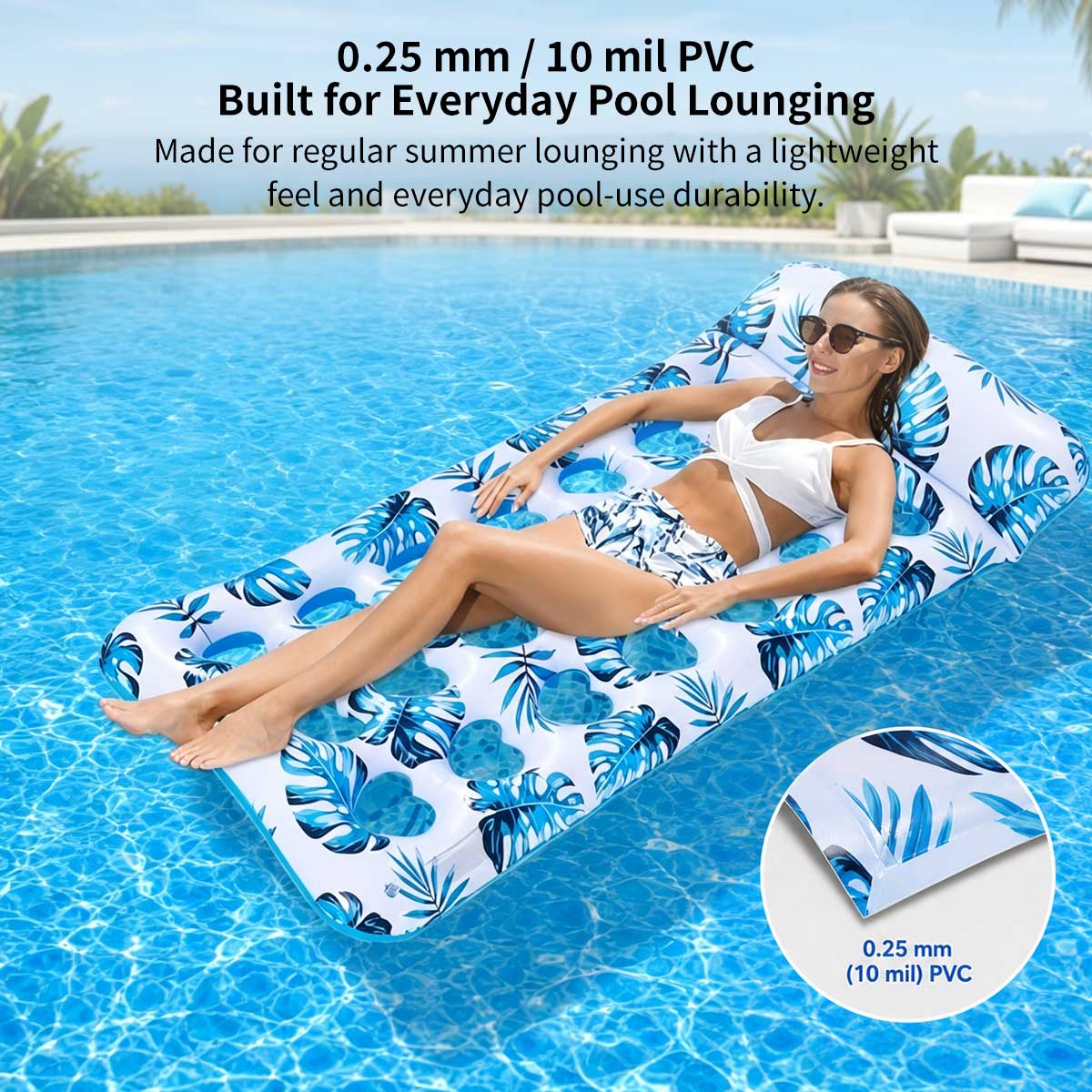 Inflatable Pool Lounger – 330 lb Adult Pool Float, 4 Styles | Traverseon