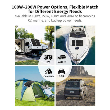 Semi-Flexible Solar Panel – 100W-200W IP67 RV Marine Charger | Traverseon