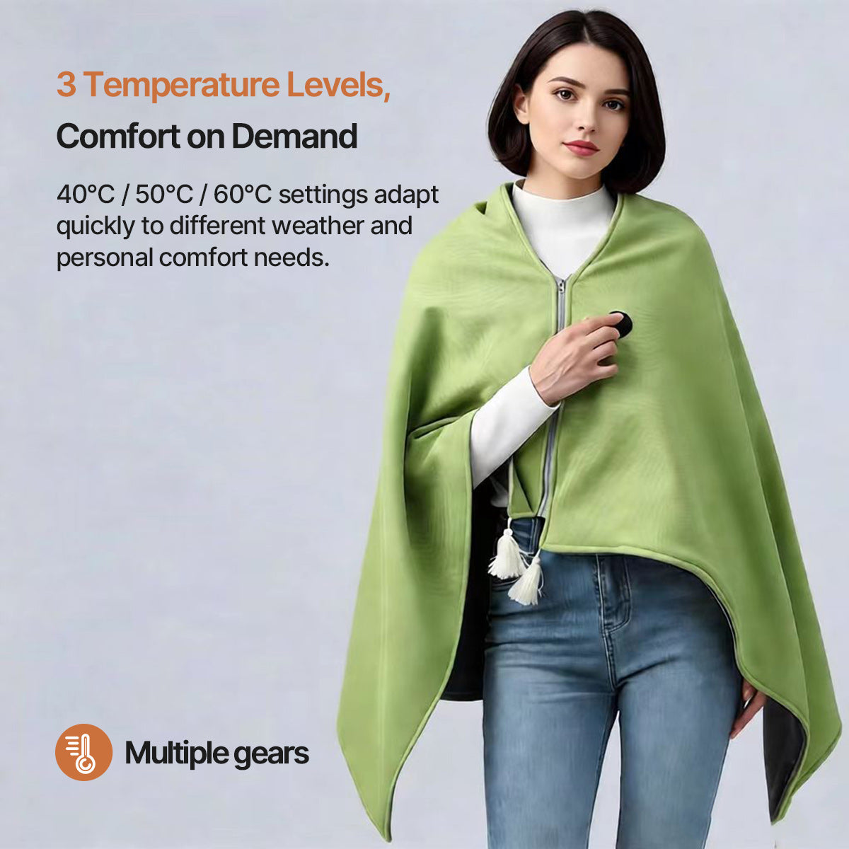 Heated Electric Blanket – Portable Shawl USB Heating Office Camping Car Outdoor | Traverseon