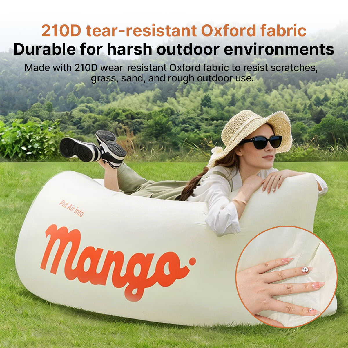 Inflatable Air Sofa – Pump-Free Portable Camping Lounger | Traverseon
