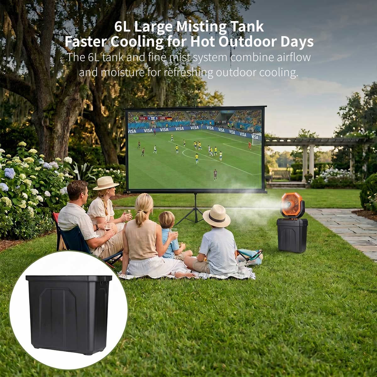 Misting Camping Fan – 40000mAh LED Fan & Power Bank | Traverseon