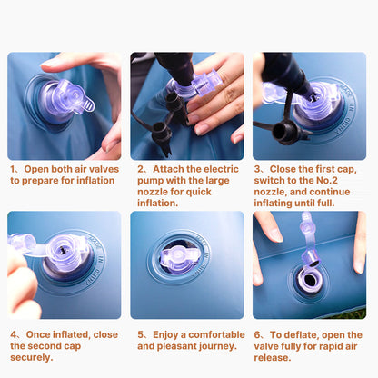 Car Inflatable Air Bed – 2-Min Fast Inflate with Headboard & Pillows