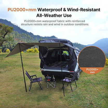 SUV Car Camping Tailgate Awning, Waterproof Privacy Screen, Extended Canopy, All-Terrain & All-Season Use | Traverseon
