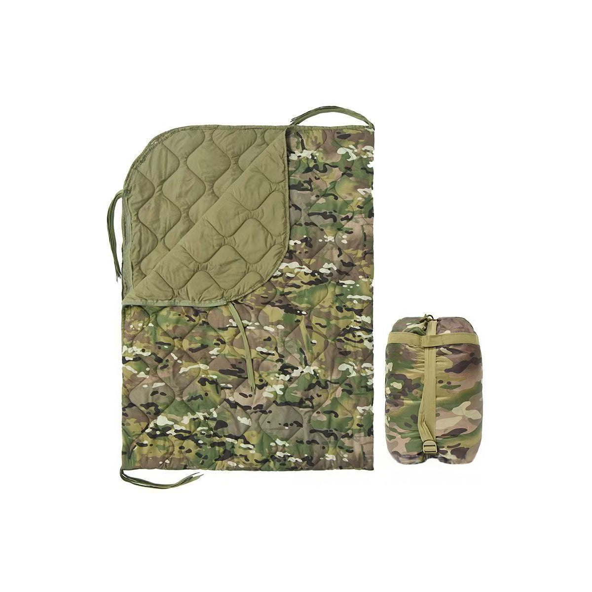 Camo Wearable Sleeping Poncho – Insulated, Packable, & Hunting-Ready