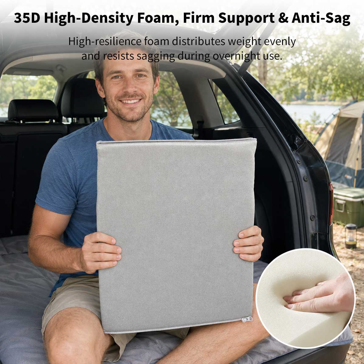 Car Bed Leveling Wedge Pad – 3 Piece 37.8 Inch High-Density Foam | Traverseon