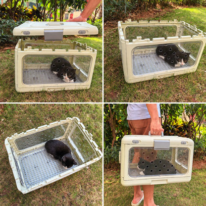 Top-Opening Foldable Pet Carrier – Hard-Sided Ventilated for Air Travel | Traverseon