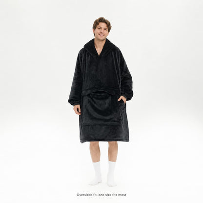 USB Heated Wearable Blanket Hoodie – 3-Zone Flannel Warmth | Traverseon